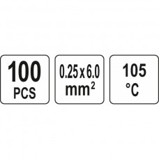 YATO Set 100 tuburi termocontractabile, staniu, 0...